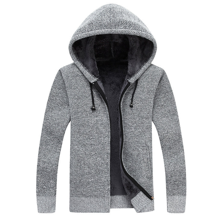 Comfortable fleece jacket for men with hood and soft inner lining Lune London