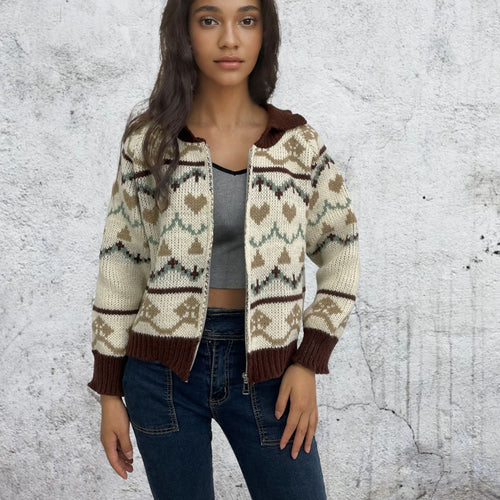 Knitted jacket for women with trendy pattern Amarae