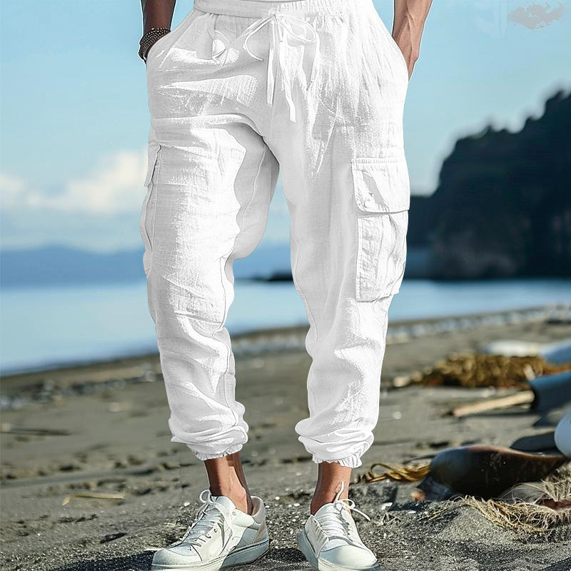 Men's cargo pants with elastic waistband and versatile pockets Lune London