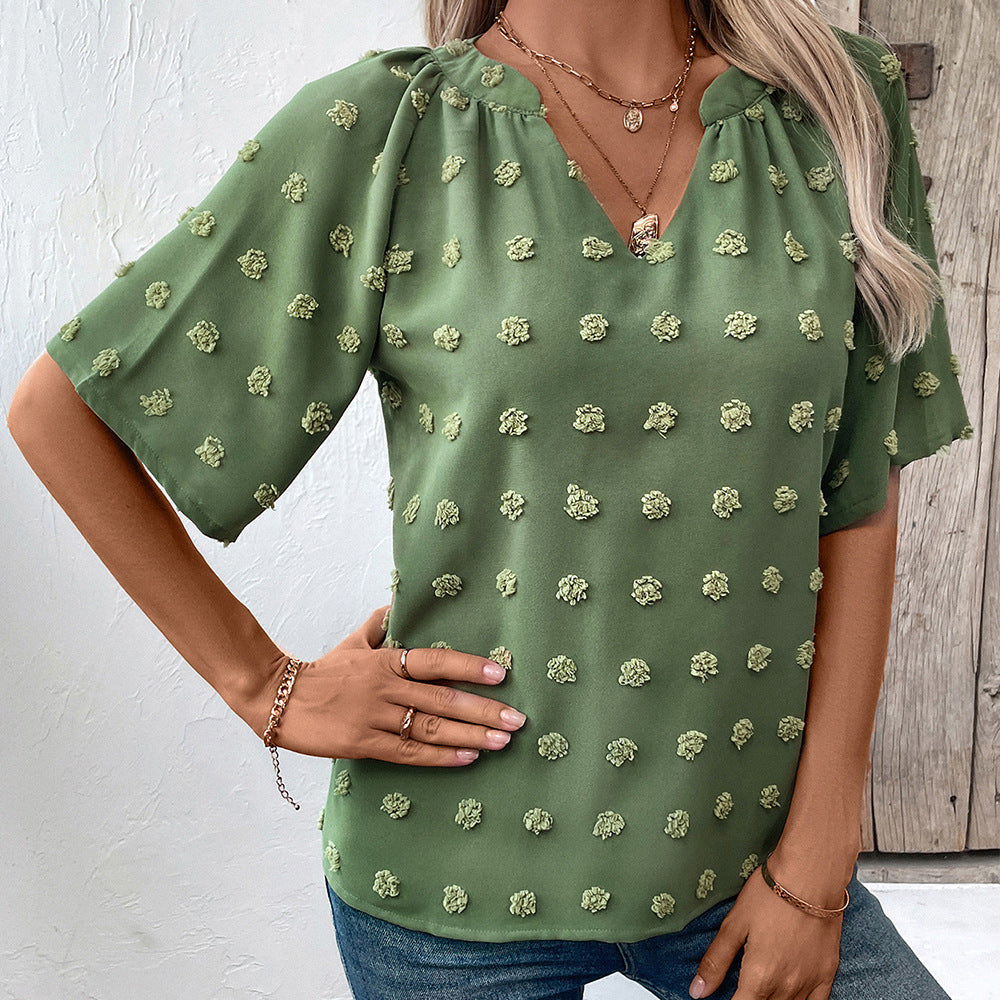 Ladies elegant top with structured floral pattern Lune London