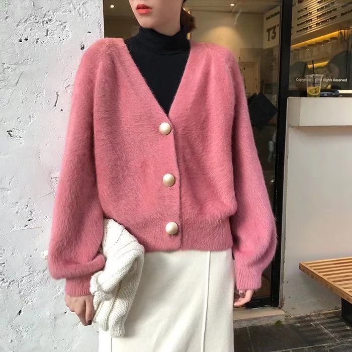 Cardigan confortable pour femmes avec grands boutons Chic & Stil
