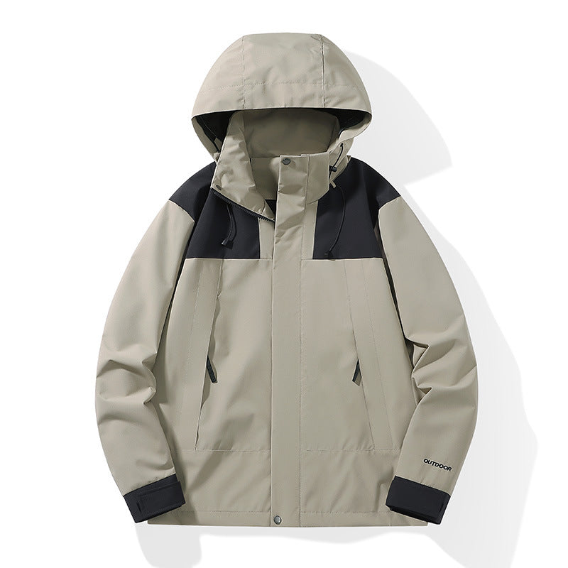 Men's Weatherproof Shell Parka with Adjustable Hood and Concealed Zippers Amarae