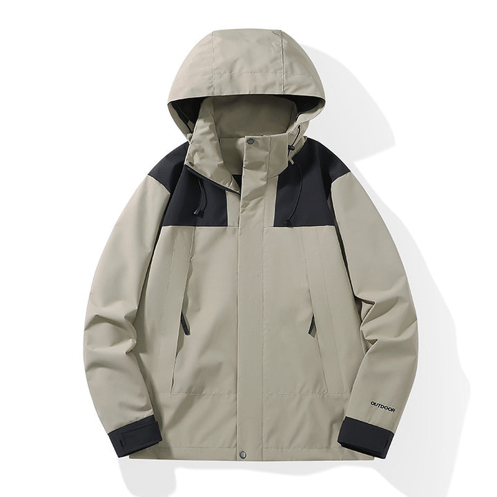 Men's Weatherproof Shell Parka with Adjustable Hood and Concealed Zippers Amarae