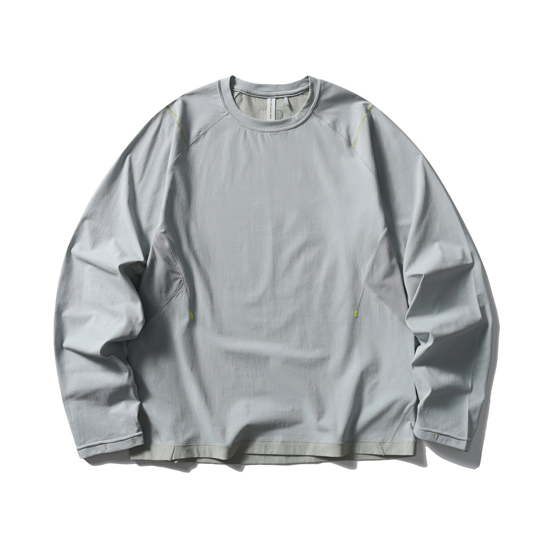 Unisex Technical Longsleeve Sweatshirt with raglan sleeves, mesh inserts and drawstring hem Amarae