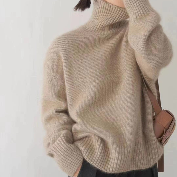 Ladies Cozy High-Quality Knit Turtleneck Sweater Lune London