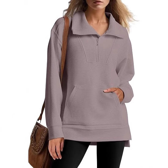 Ladies high-quality hoodie with textured design and practical pockets Lune London