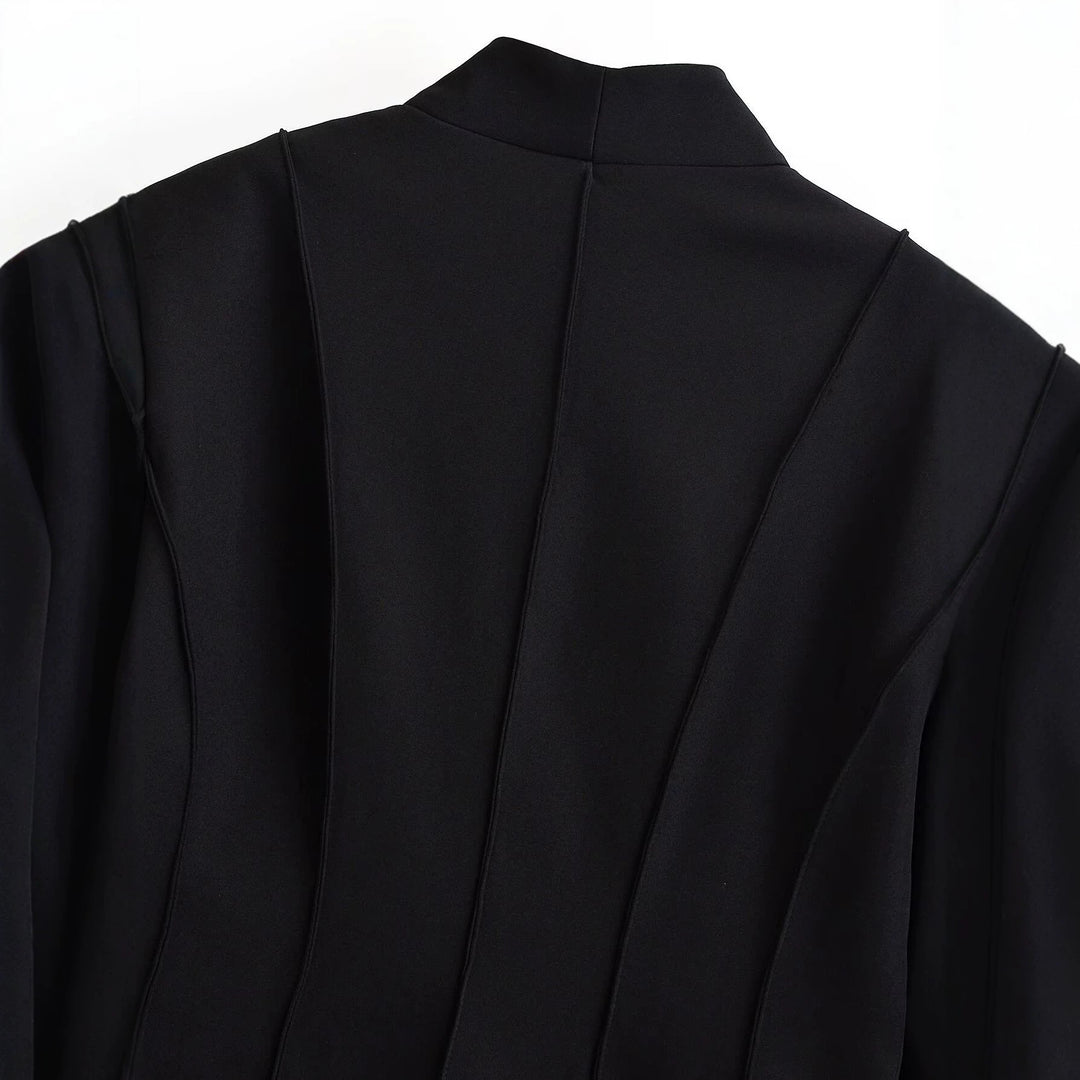 Women's Tailored Blazer with Shawl Collar, Concealed Button Placket and Flap Pockets Amarae