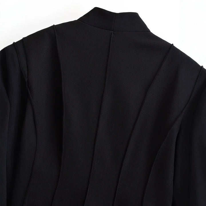 Women's Tailored Blazer with Shawl Collar, Concealed Button Placket and Flap Pockets Amarae