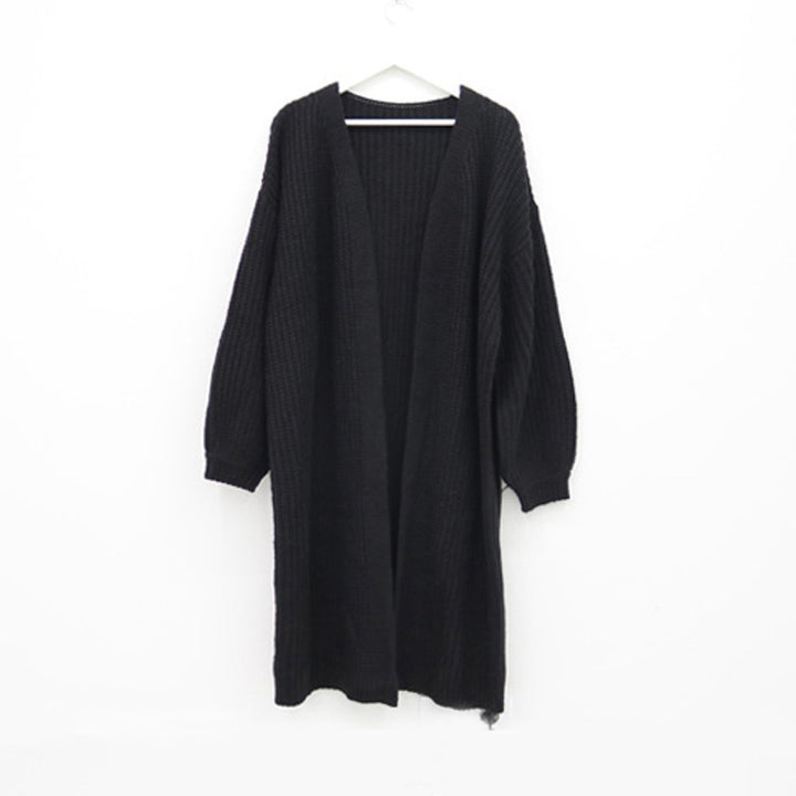 Women Thick Knit Cardigan with Open Front and Relaxed Fit Lune London