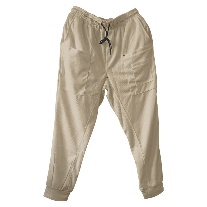 Casual men's jogger pants with practical side pockets and elastic waistband Lune London