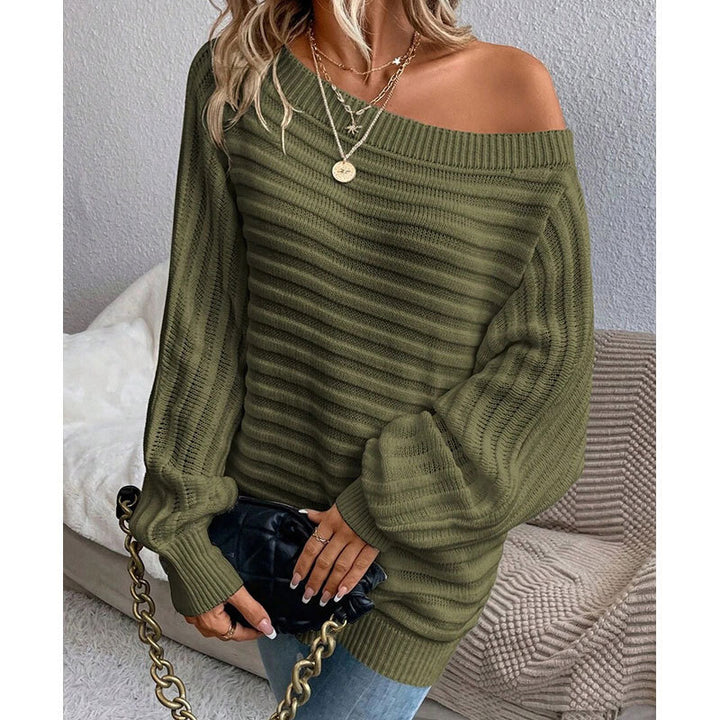 Ladies Oversized Ribbed Structure Sweater Lune London
