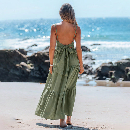 Robe maxi femme avec des accents taille haute et des volants aérés Chic & Stil