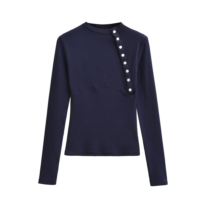Women Fitted Long Sleeve with Asymmetrical Snap Placket Amarae