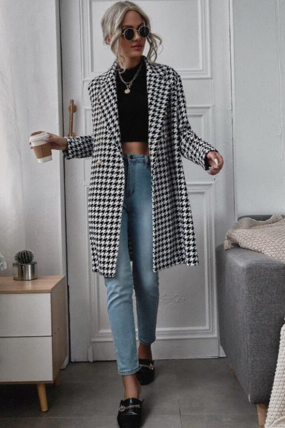 Ladies Elegant Checked Wool Jacket Amarae