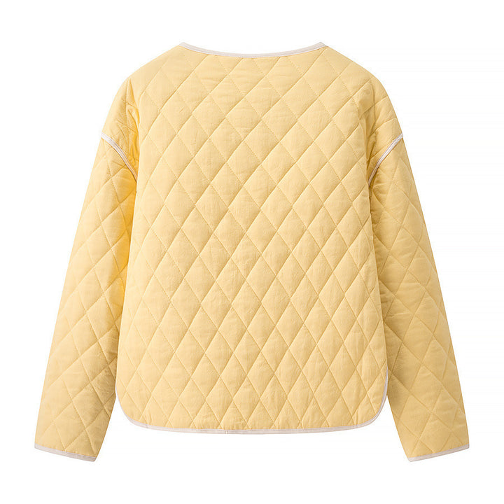 Veste matelassée ajustée pour femmes avec poches et col rond Chic & Stil