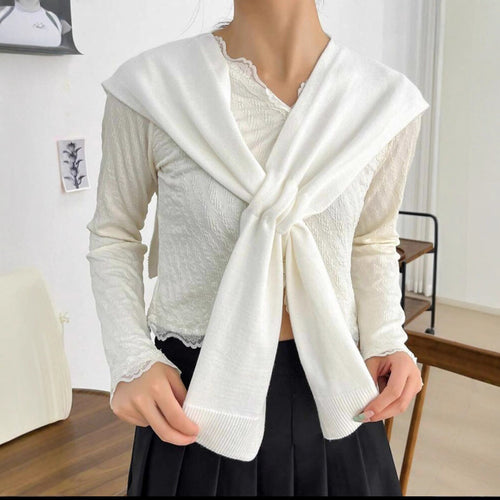 Trendy knitted scarf for women with bow detail Amarae