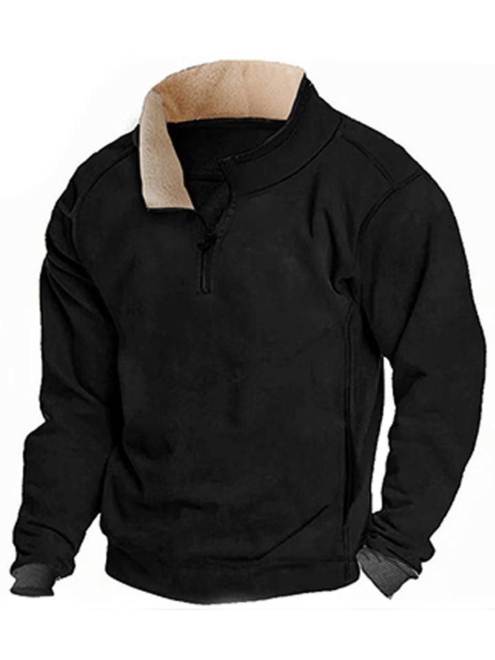 Men's Fleece Sweatshirt with Chic High Collar and Style
