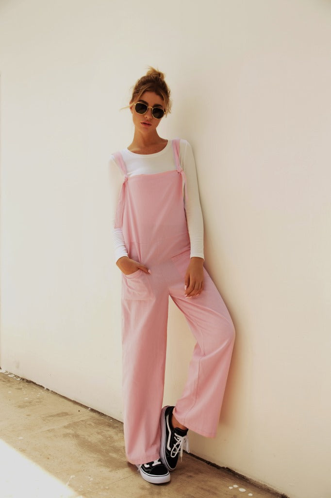 Ladies Casual Jumpsuit with practical pockets and wide straps Lune London