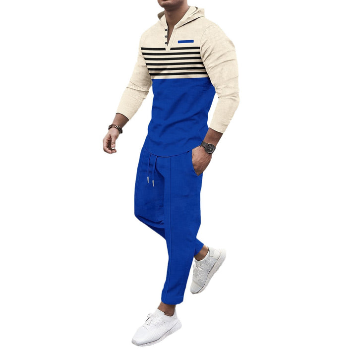 Sporty hoodie set for men with contrasting stripes and relaxed fit Lune London
