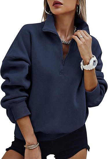 Hooded sweatshirt for women with short zip and offset shoulders Lune London