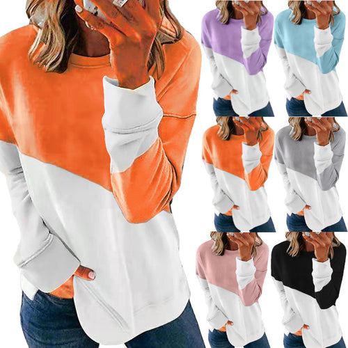 Women's sweatshirt with modern design in chic and stylish color blocks