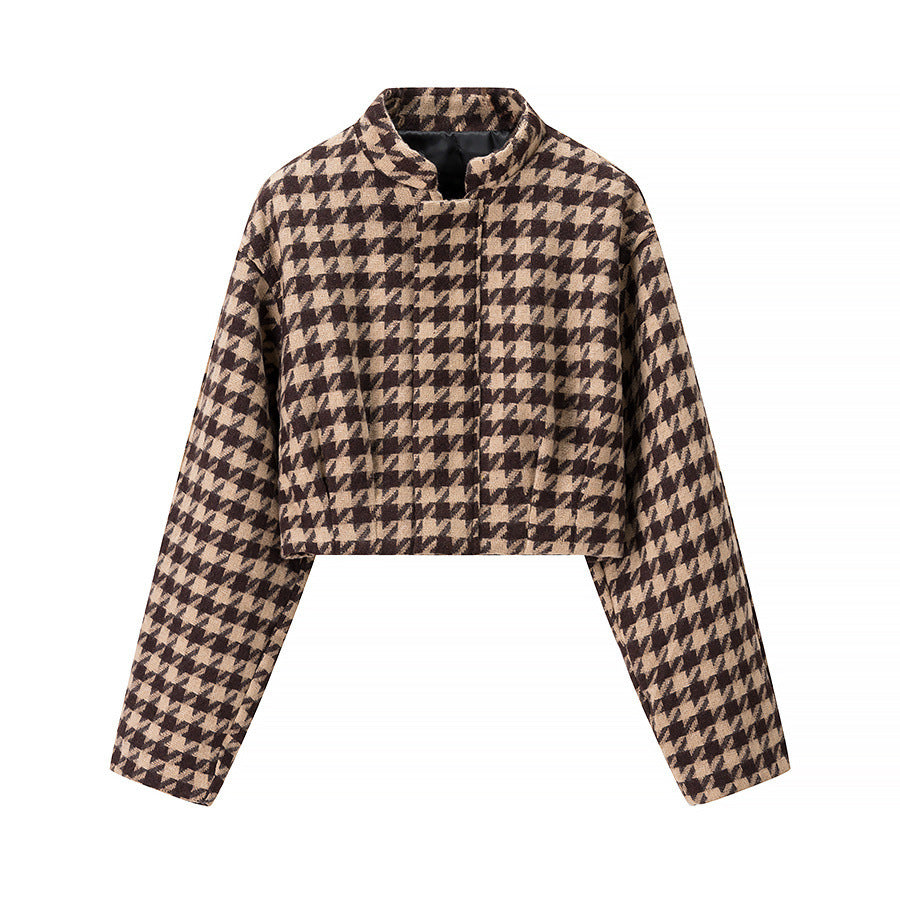Lune London houndstooth design ladies cropped jacket