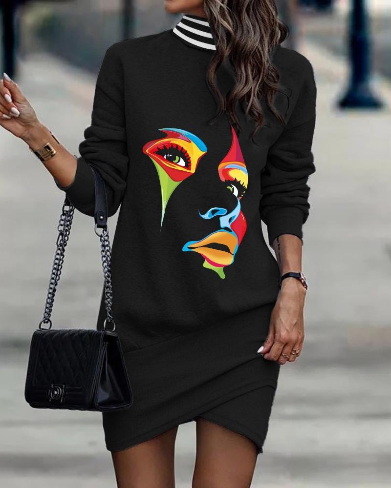 Women's sweatshirt dress with unique skull and flower pattern Lune London