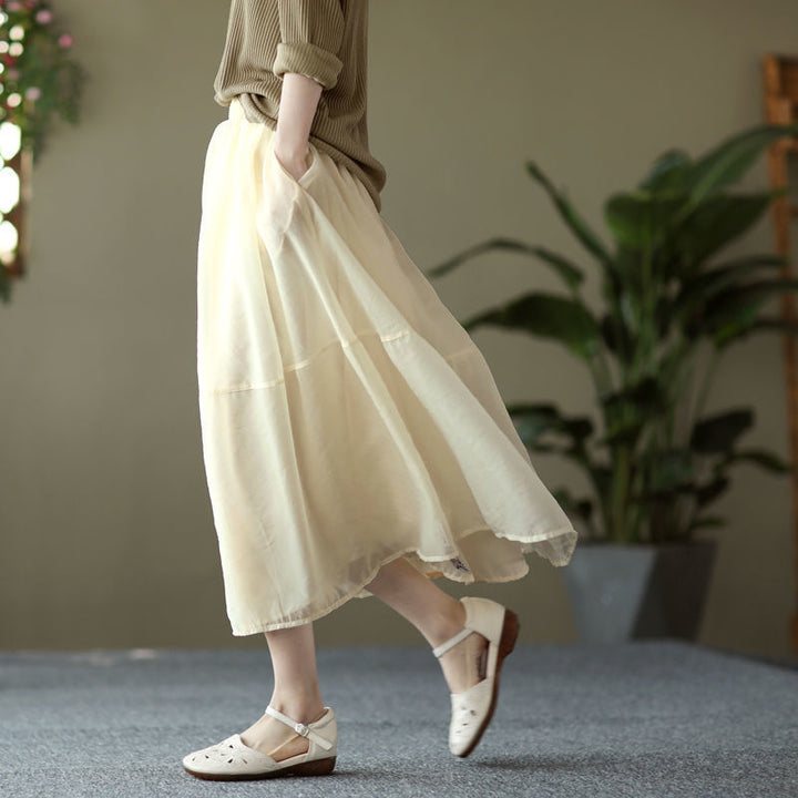 Jupe maxi femme en matériau léger et fluide Chic & Stil