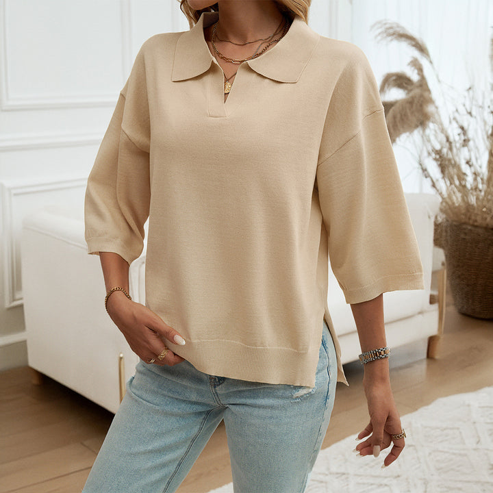 Casual polo t-shirt for women with voluminous sleeves and an elegant cut Lune London