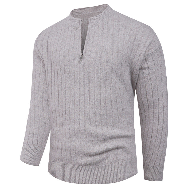Knit sweater for men with high collar and modern zip Lune London