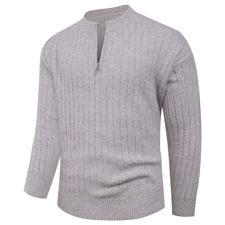 Knit sweater for men with high collar and modern zip Lune London