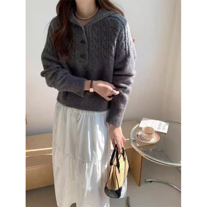 Pull en tricot pour femmes avec grand col Chic & Stil