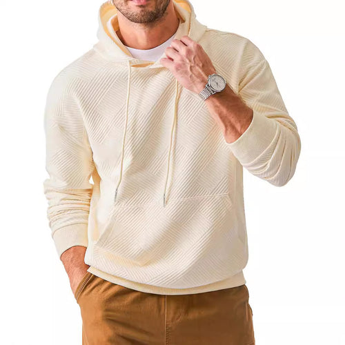 Men's hoodie with textured design and practical kangaroo pocket Amarae