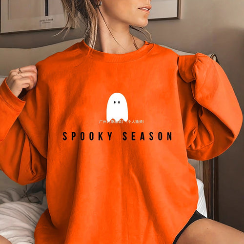 Sweatshirt pour femmes avec motif de fantôme amusant et coupe large Chic & Stil