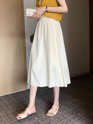 Jupe midi pour femmes avec taille élastique et ourlet évasé Chic & Stil