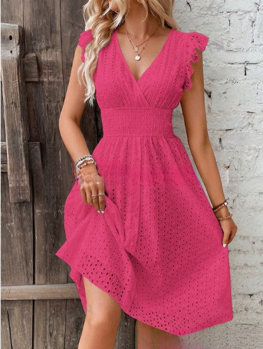 Women’s summer dress with elegant lace sleeves Lune London