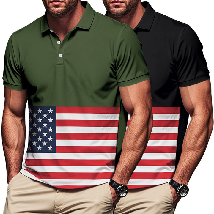 Men's polo with flag pattern Lune London