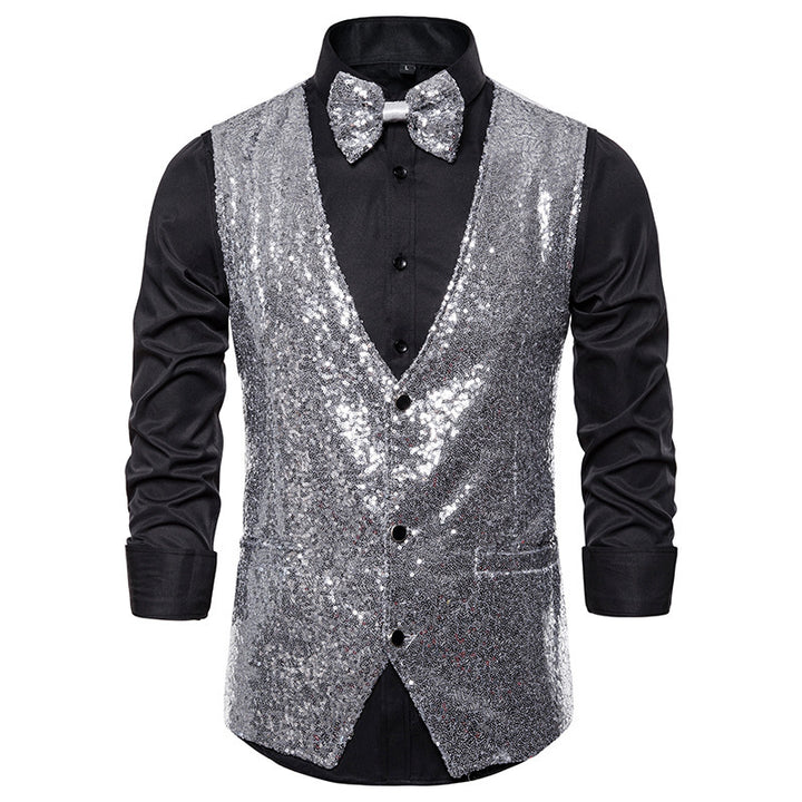 Shiny party jacket for men with matching bow tie Lune London