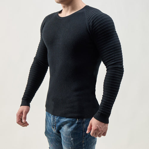 Fashionable knitted sweater for men with an innovative rib structure Amarae