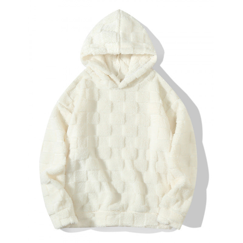 Women Cozy Fleece Hoodie with Textured Design and Hood Lune London
