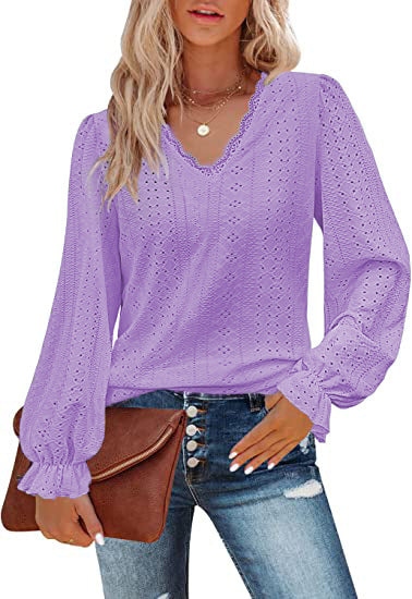 Women's blouse with romantic cut and detailed embroidery Lune London