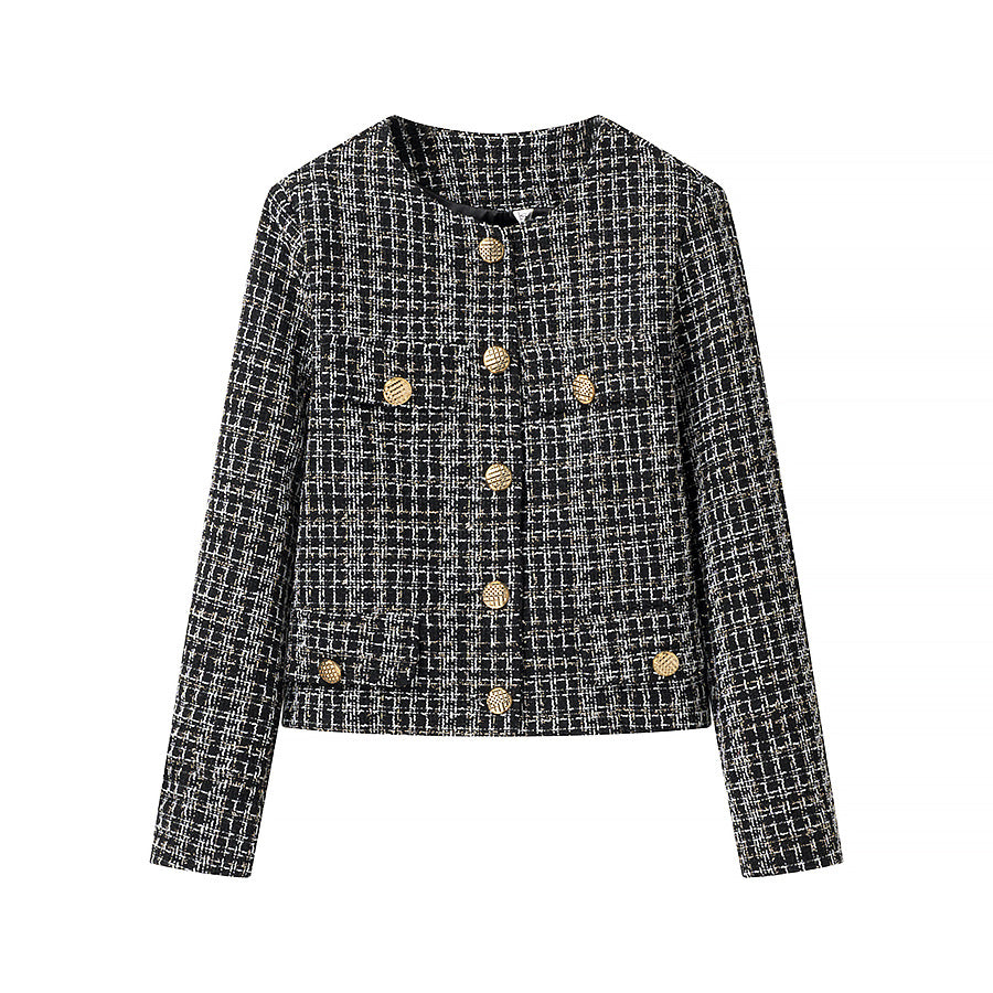 Veste en tweed pour femmes avec boutons dorés Chic & Stil