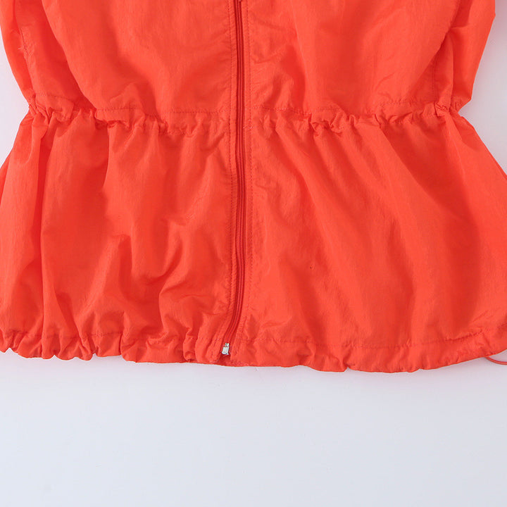 Ladies Light Wind Jacket with High Collar, Drawstring Waist and Elastic Cuffs Amarae