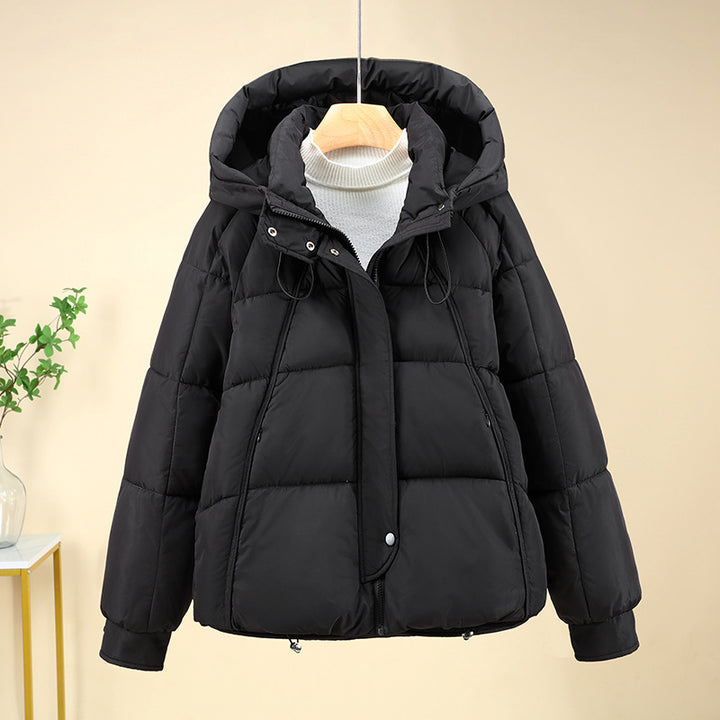 Ladies high-quality quilted functional coat with hood and insulating inserts Lune London
