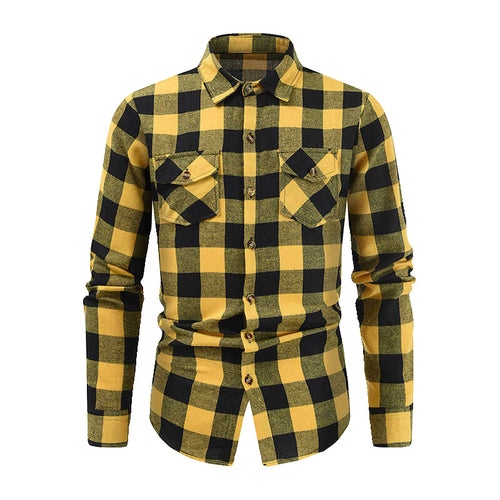 Classic flannel shirts for men with plaid pattern and practical chest pockets Amarae