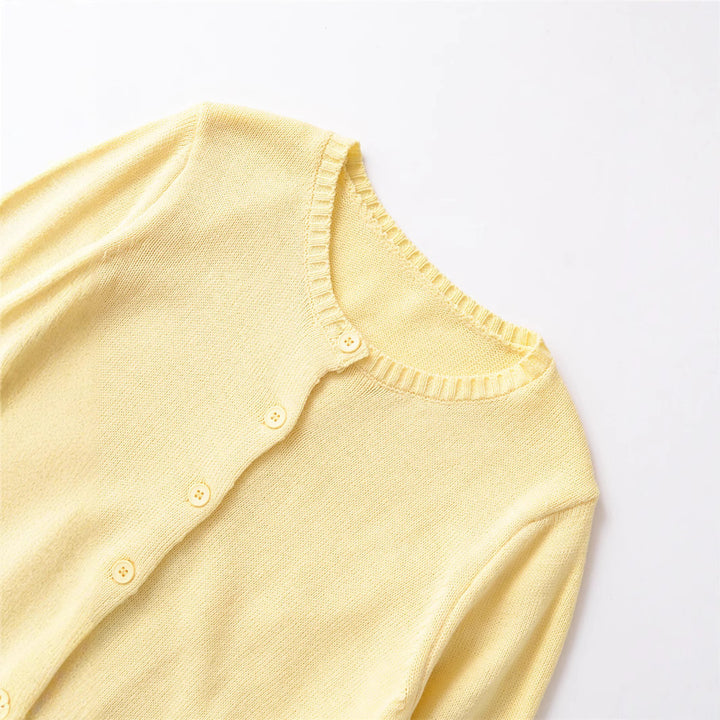 Short sleeve knitted jacket for women with button closure Lune London