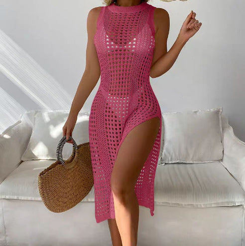 Elegant open knit maxi dress for women Lune London
