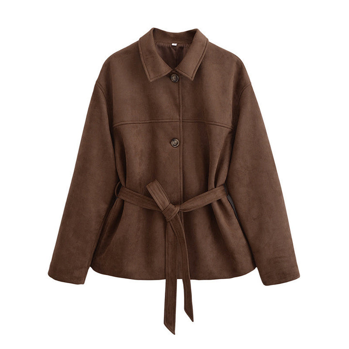 Fashionable women's overshirt jacket with belt Lune London