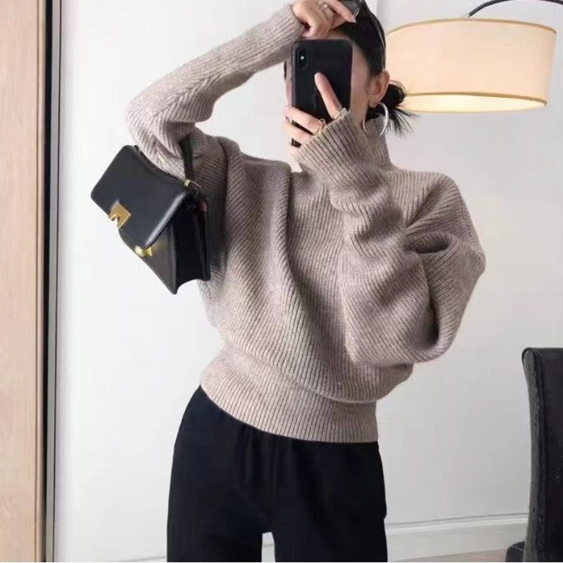 Pull à col roulé pour femmes avec design à côtes texturées Chic & Stil
