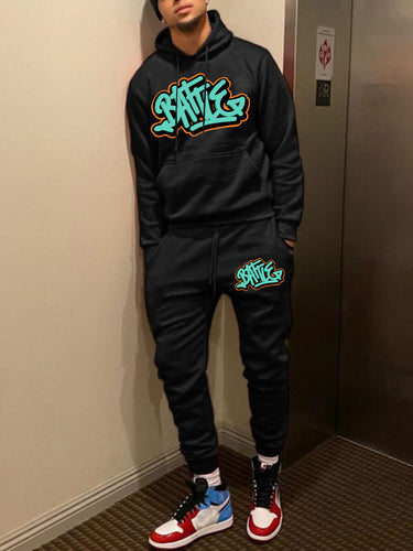 Women's hoodie and jogger pants set with urban graffiti design Amarae